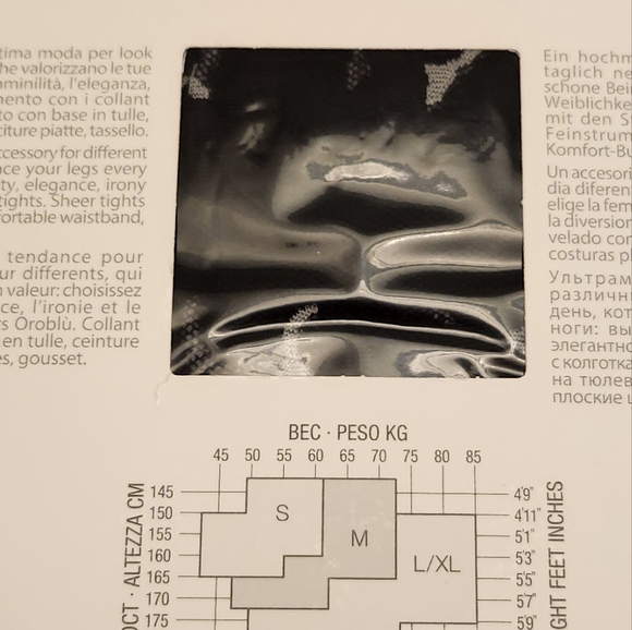 OROBLU Primroses Sheer Tights 20 Denier Size M Black - Picture 2 of 9